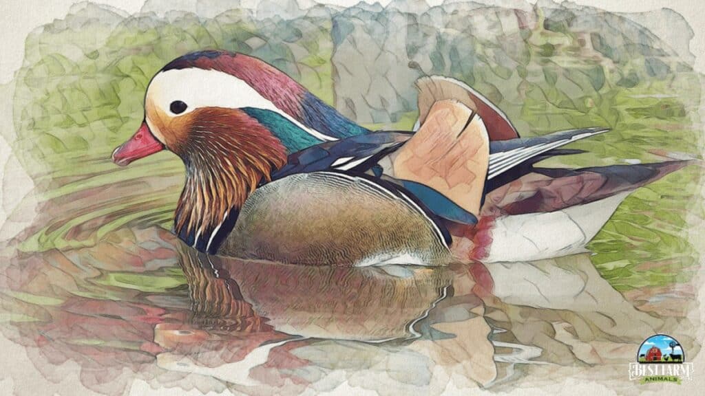 Mandarin duck breeds are ornamental and delicate duck breeds DLX1 PS