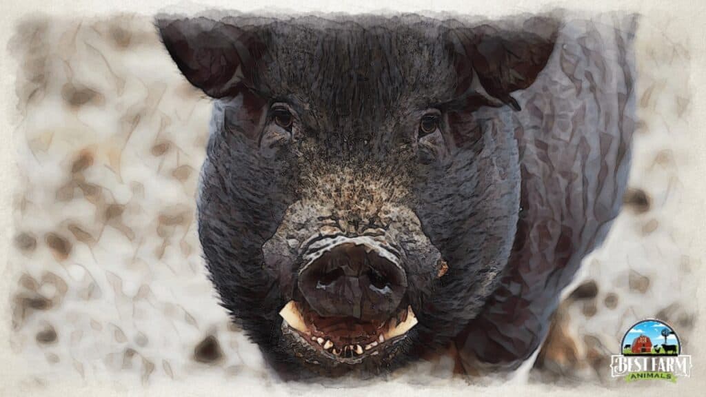 potbelly pig being aggressive DLX2,3,4 PS with logo