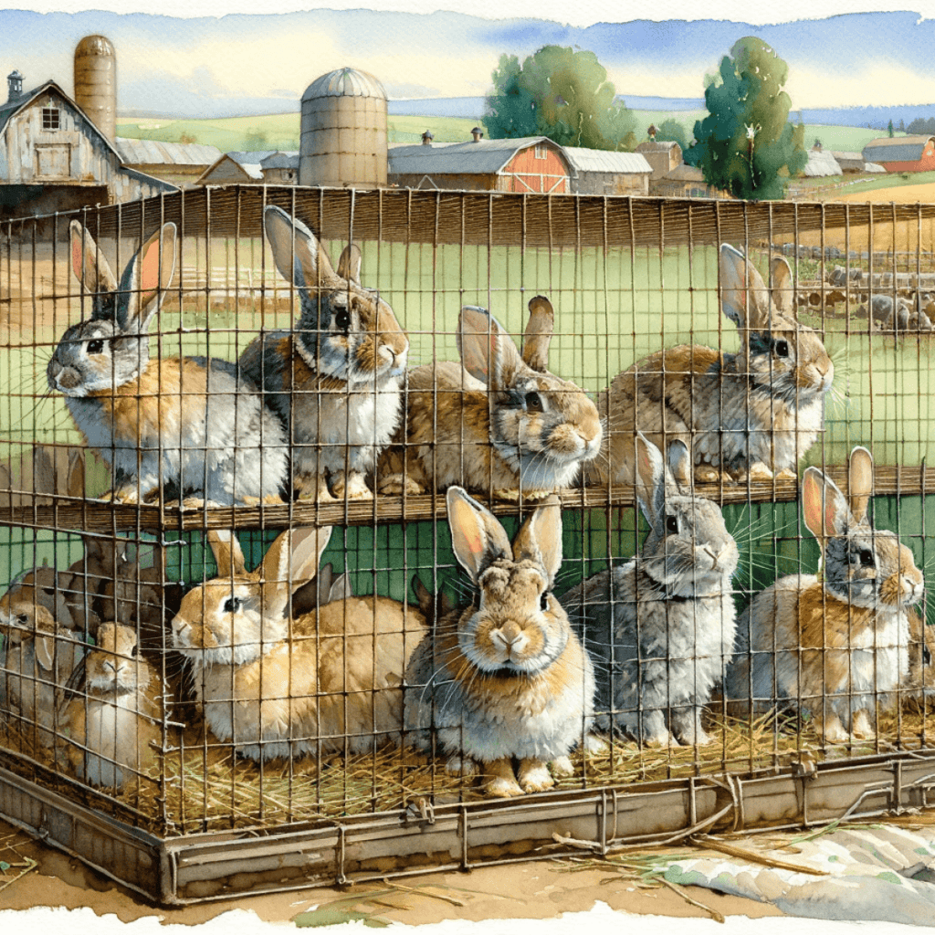 Raising rabbits on a farm (1)