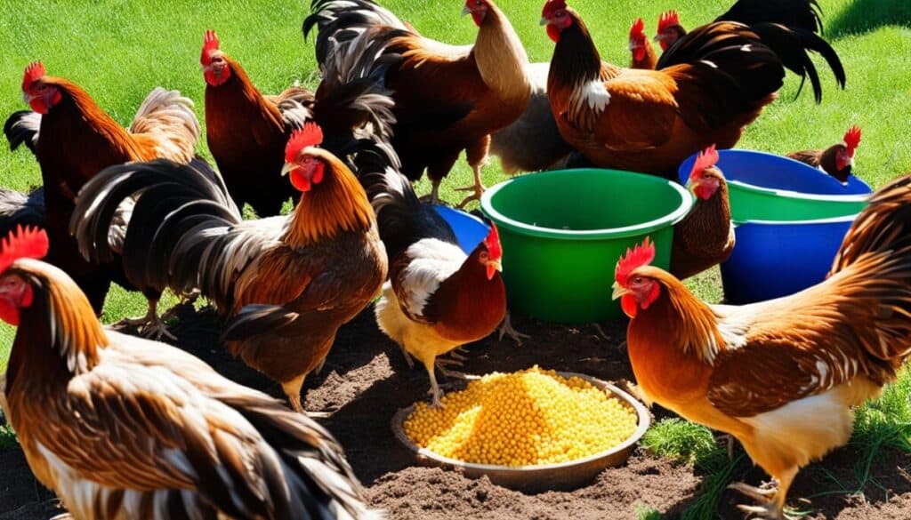 Feeding Naked Neck (Turken) Chickens