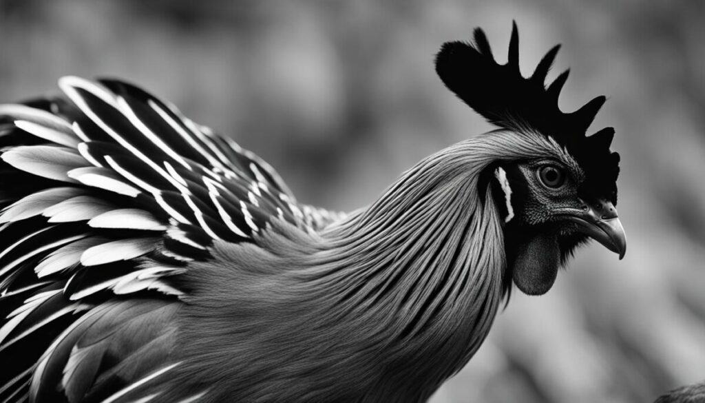 beautiful plumage of Scots Grey chicken