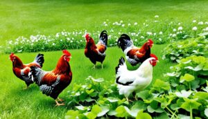 Chicken foraging