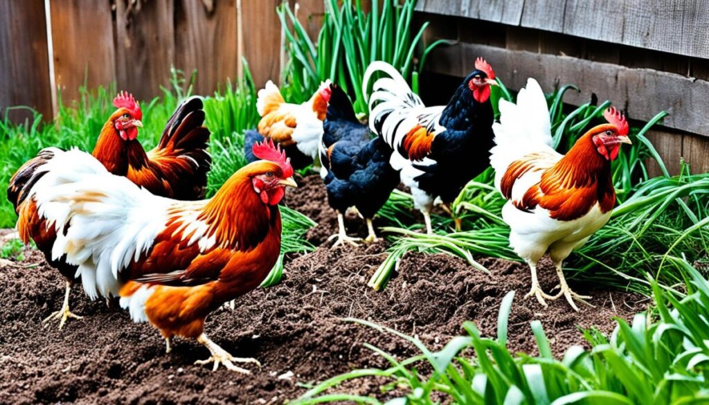 Onions and Chickens in a Coop