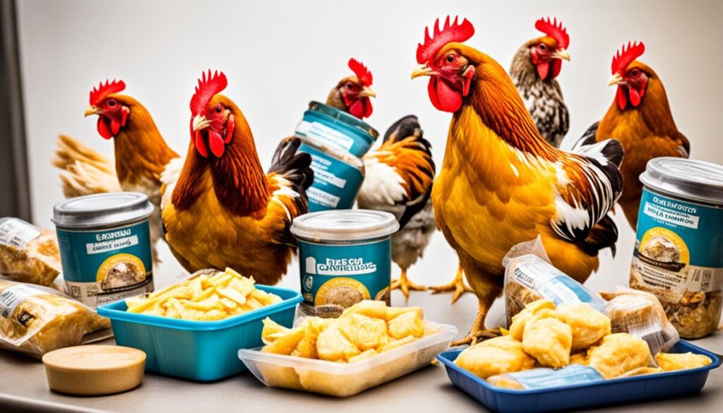 chicken feeding processed foods