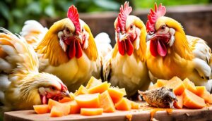 chickens and cantaloupe