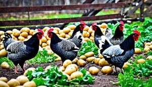 potatoes and chickens