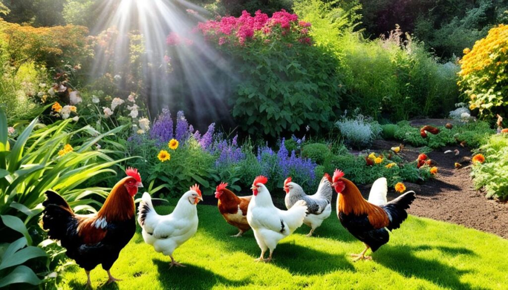Chickens in the Garden